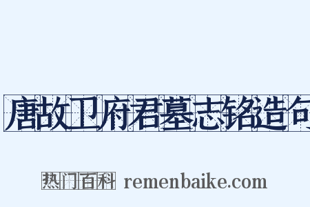 唐故卫府君墓志铭造句是什么意思的图片